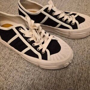 New Gucci women's / ladies canvas GG sneakers shoes Lace Pip Eco black 6.5 36+